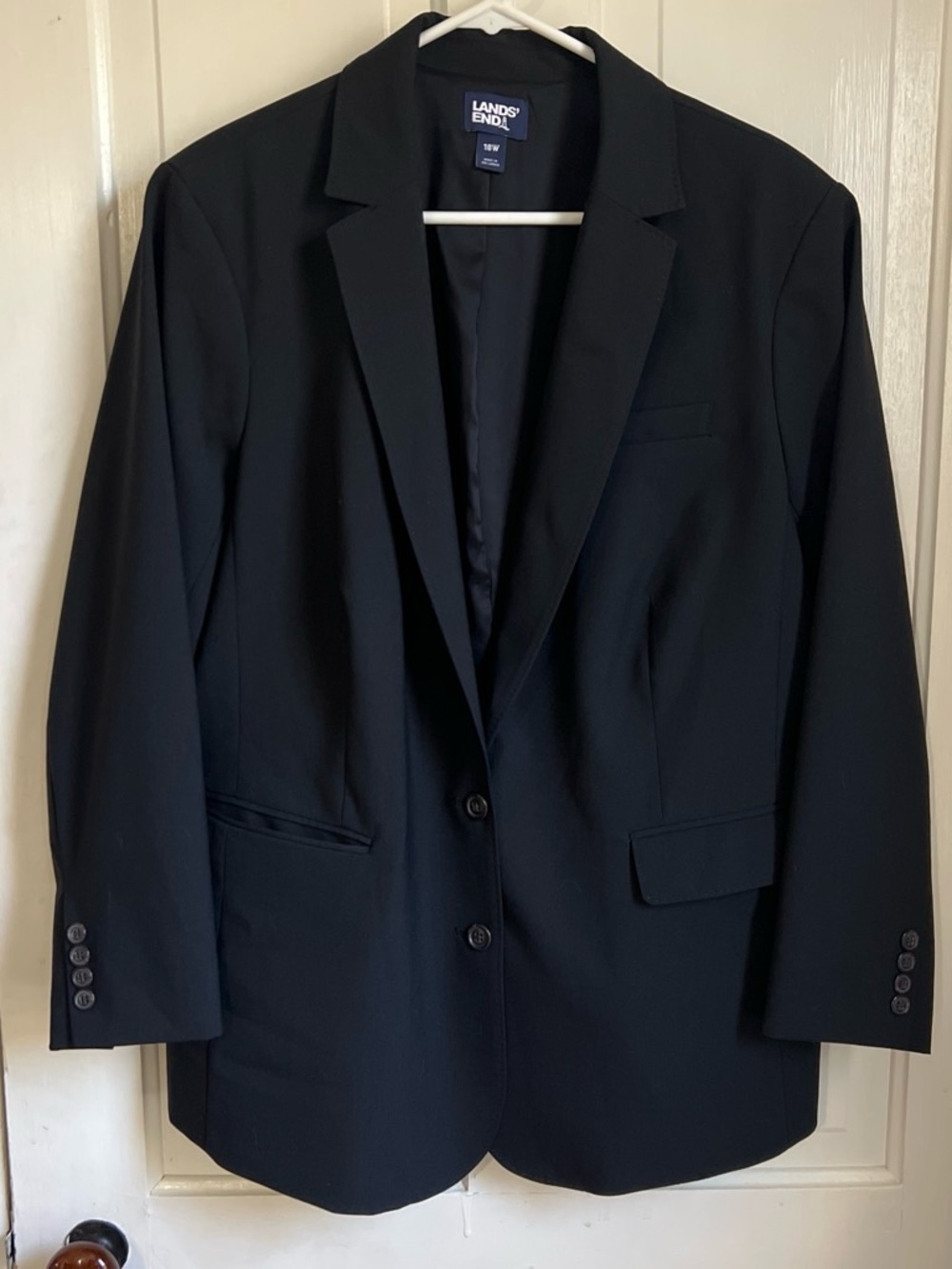 Lands’ End Black Blazer Women’s 18W Plus Size 2 Button Professional Jacket